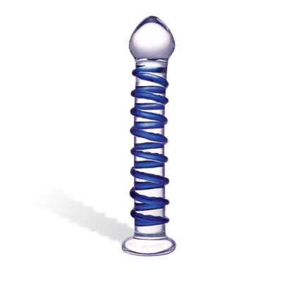 Stikla faloimitators Blue Spiral
