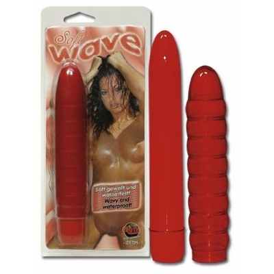 Vaginālais - anālais vibrators Soft Wave (sarkans)